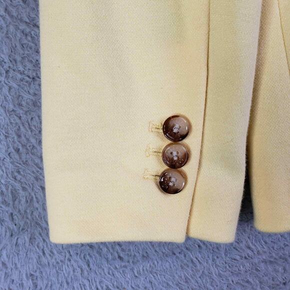 Talbots Blazer Jacket Womens Size 10 Stretch Knit Button Yellow Lined Aberdeen - Picture 5 of 8
